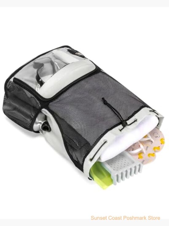 Drawstring Backpack Sandproof Beach Bag with Shoe Compartment Wet Pocket main image 4